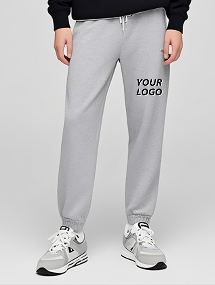 Wholesale Warm Cotton Fleeced 350GSM Heavyweight Daily Street Wear Straight Jogger Pants