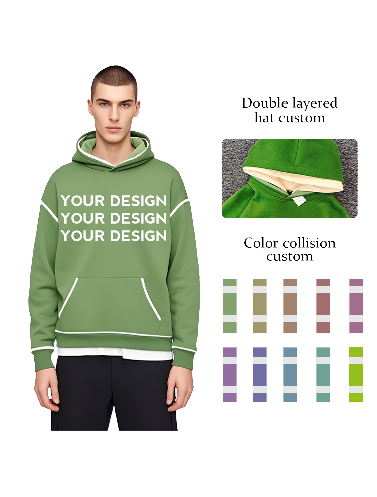 Custom logo and brand Oversized Double Cap Special style hoodie Unisex