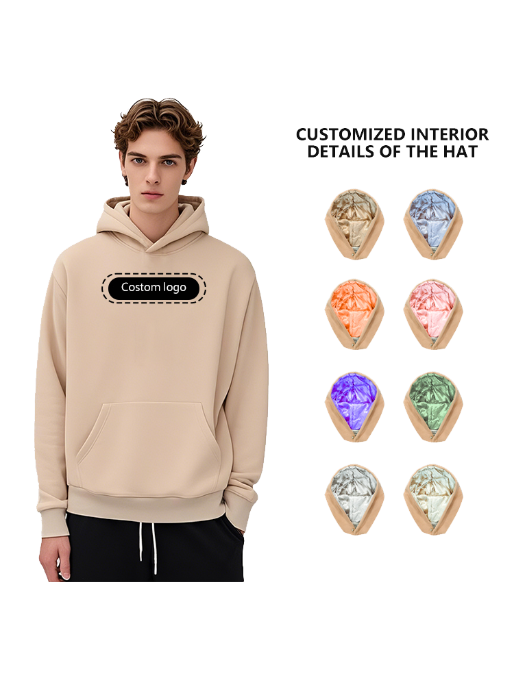 Custom Satin design Hoodie With Silk Lining Inner pullover