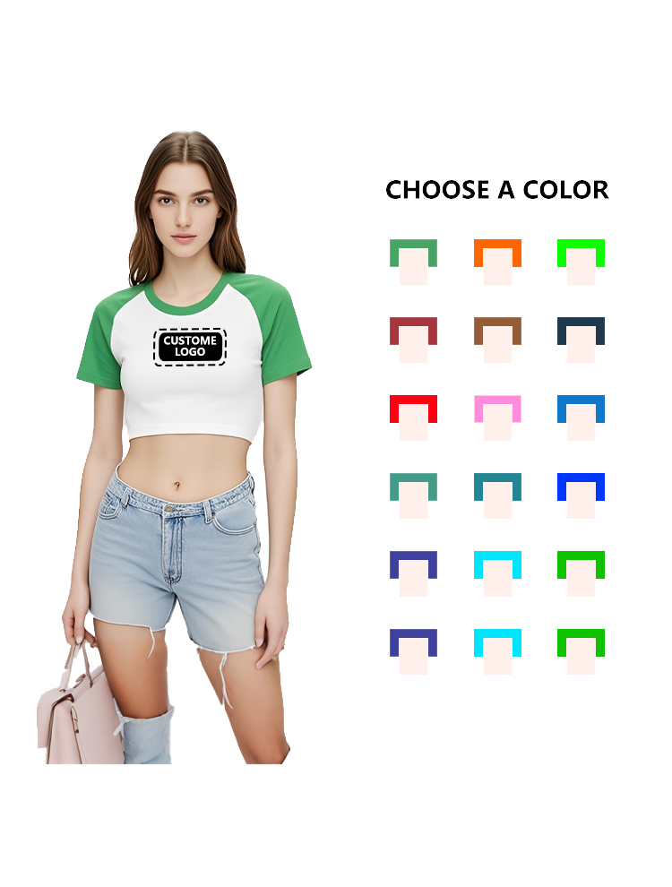 Baby Tee Y2k Crop Tops Tee Shirt Sexy for Woman 100% Cotton Breathable