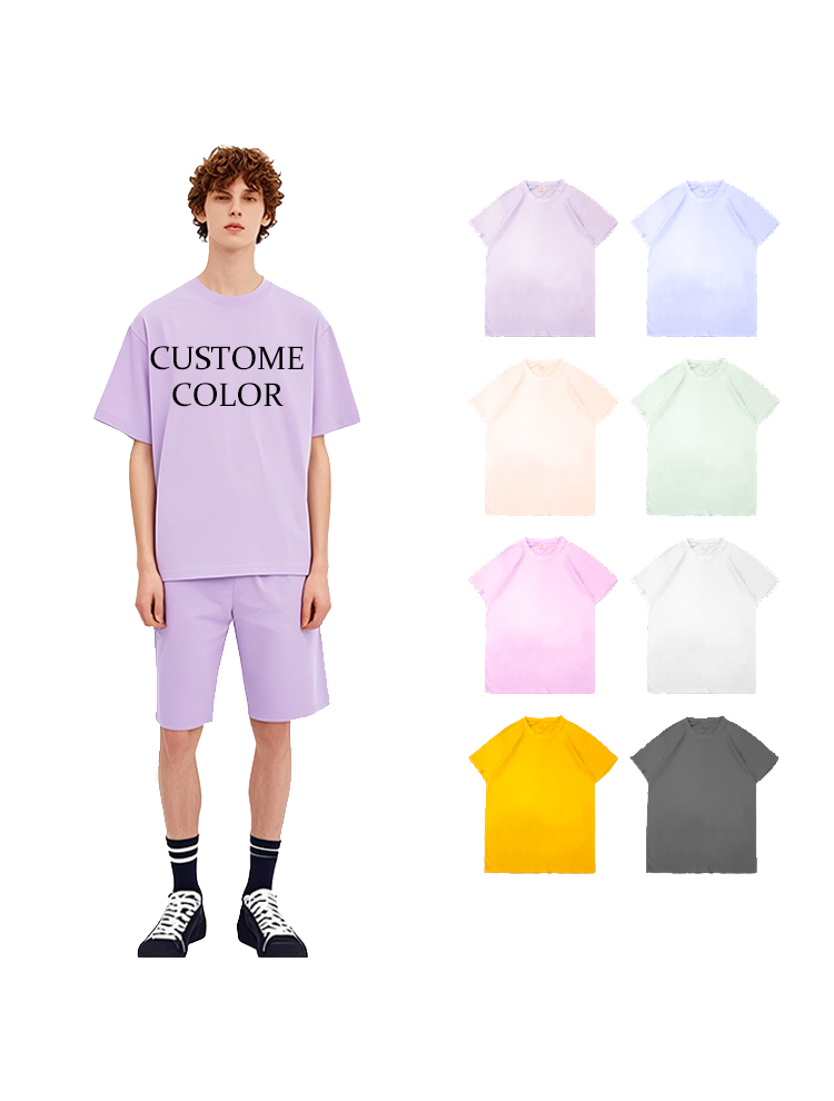 Crew Neck Mutil Color T shirt Heavyweight Custom logo t Shirt