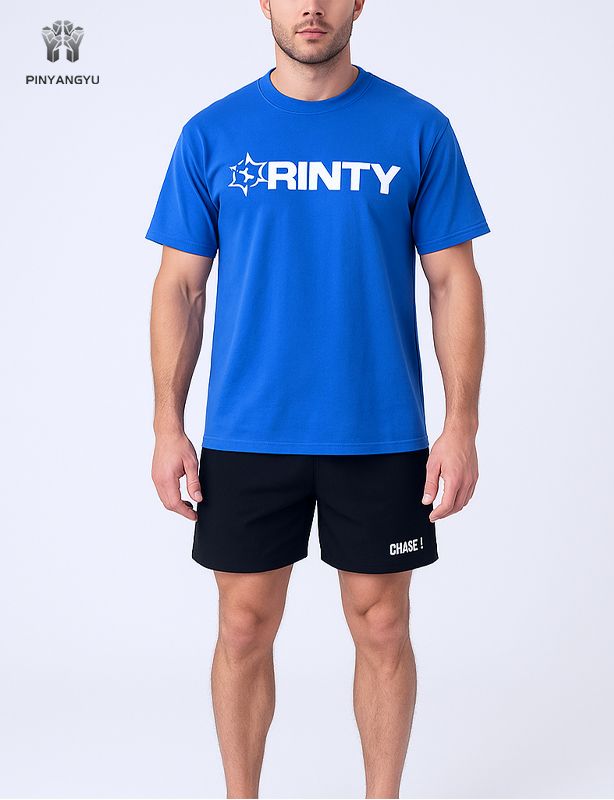 custom puff Printing Men's Fitness T-Shirt