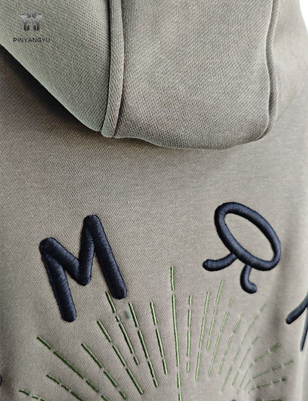 3D embroidery and plat embroidery hoodie