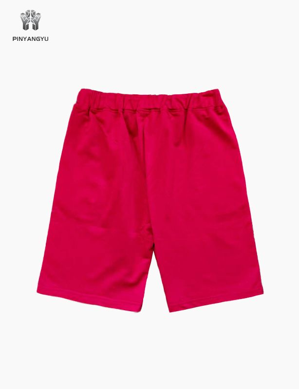 Unisex Stretch Drawstring Shorts in Red, Casual Lounge Sleepwear Athletic Running Shorts