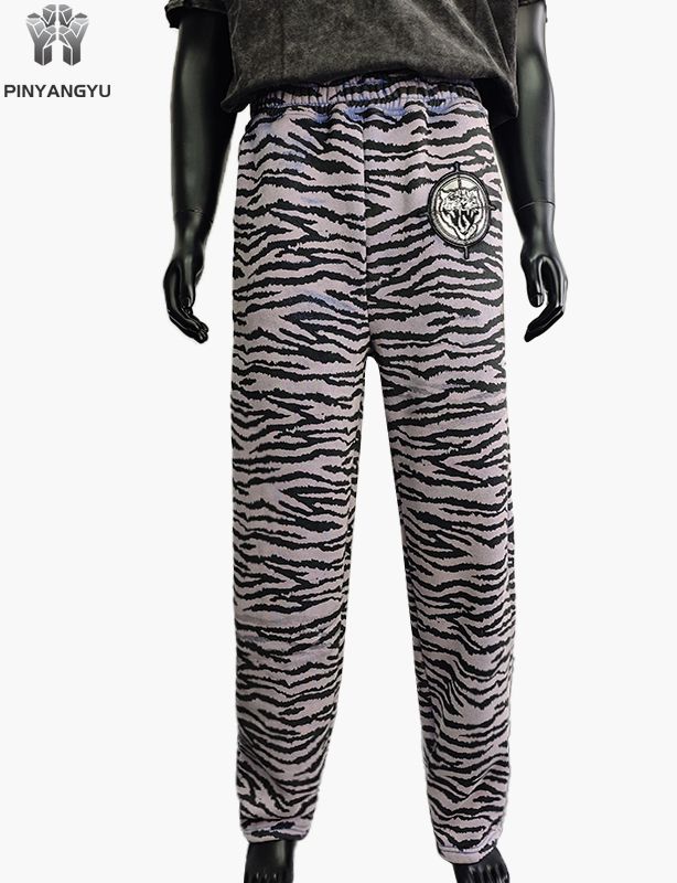full screen printing and embroidery patch pant
