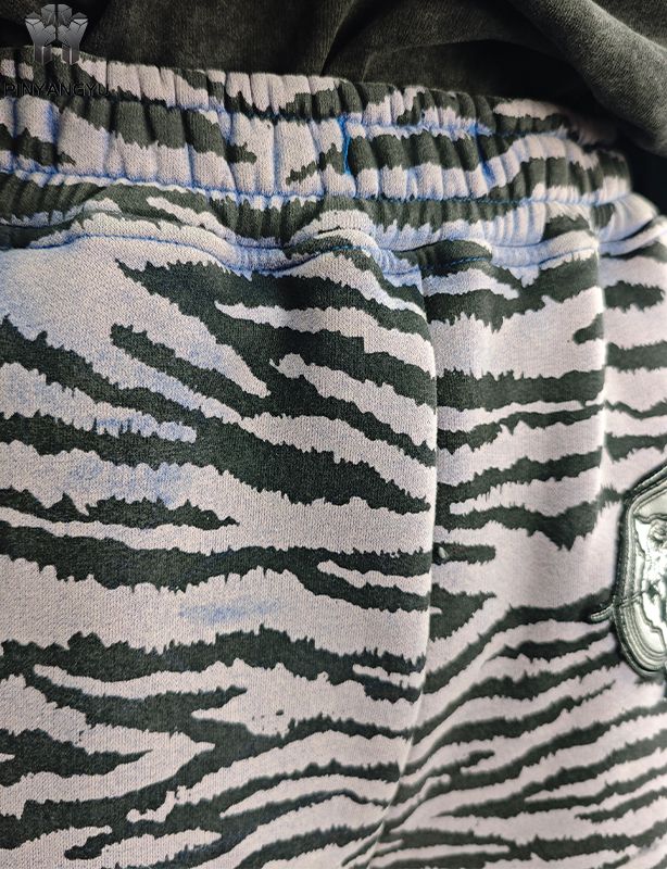 full screen printing and embroidery patch pant