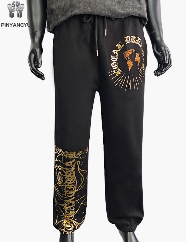 Rhinestone Design and Gold Stamping Design pants