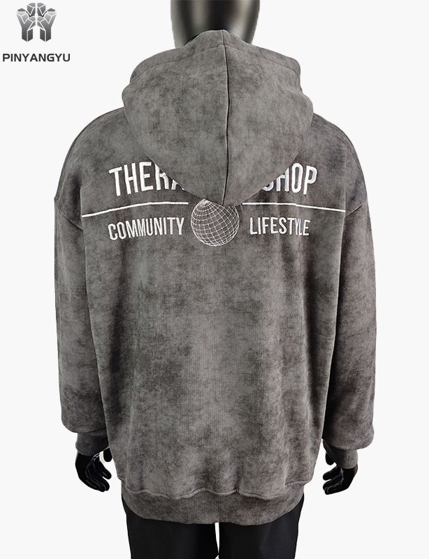 acidwash fabric and embroidery logo custom