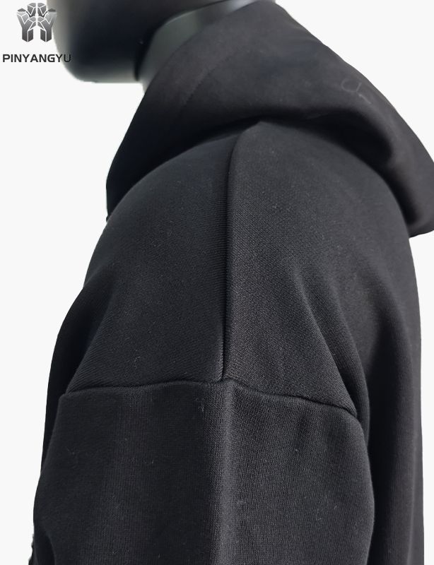 patch embroidery custom double zipper-up hoodie