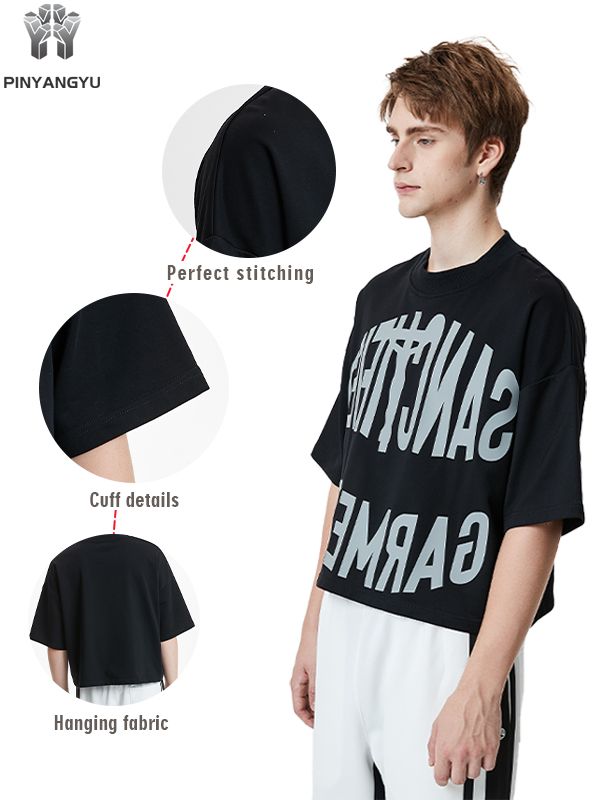 Black Crop Top - Custom & Personalized Soft Cotton Tee