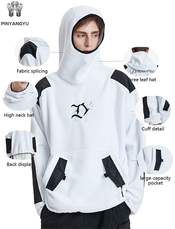 Custom Hoodie with High Neck and Unique Pocket Panels