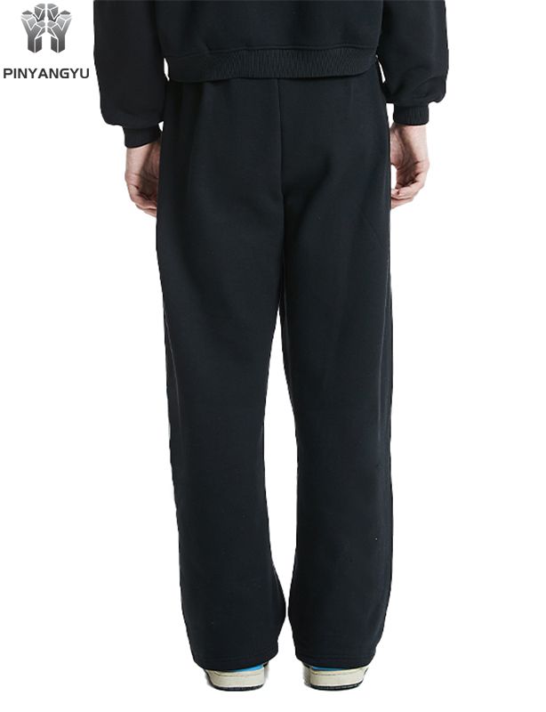 Breathable and loose straight leg pants with washing effect