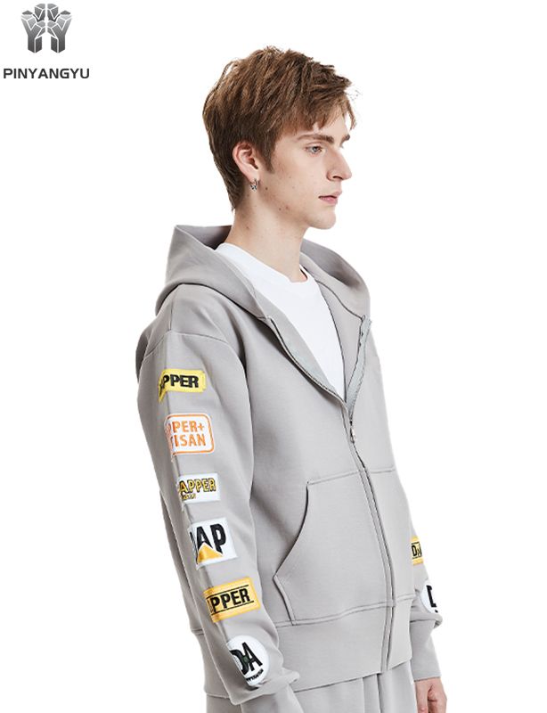 Men's/Women's Graphic Patchwork Embroidered Zip Hoodie | Streetwear Comfort