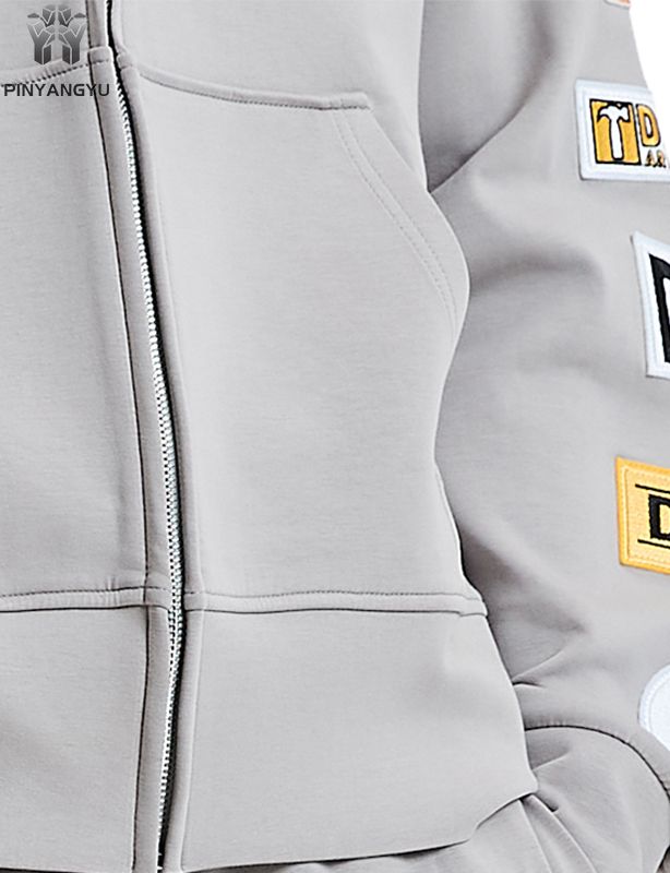 Men's/Women's Graphic Patchwork Embroidered Zip Hoodie | Streetwear Comfort