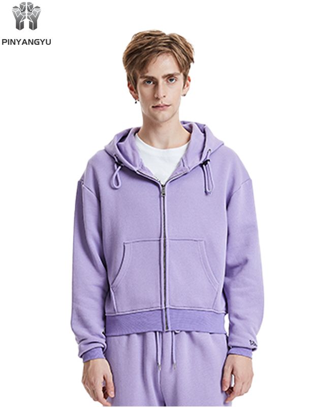 Purple jacket zipper hoodie custom design custom color