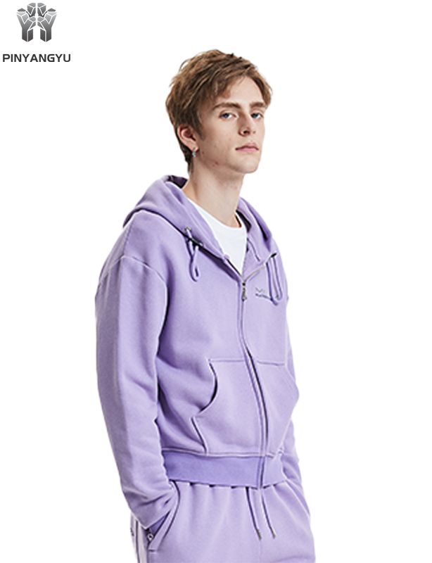 Purple jacket zipper hoodie custom design custom color