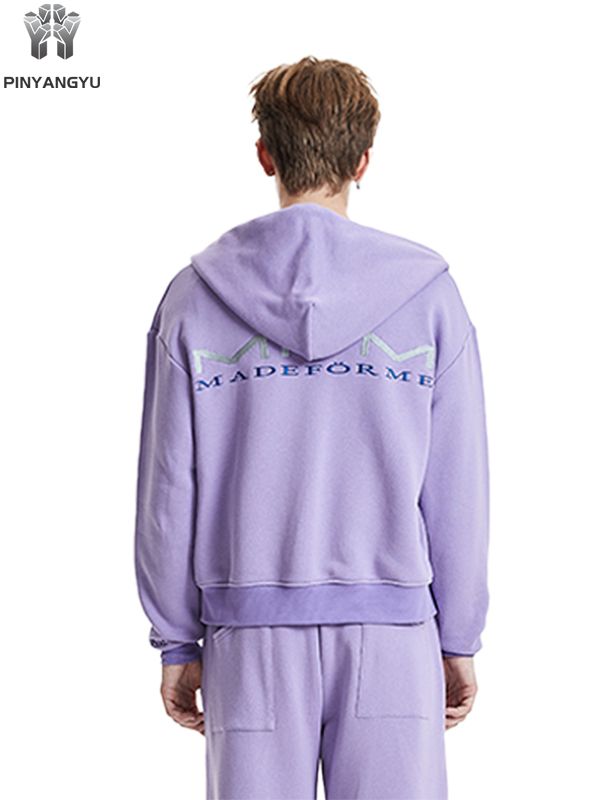 Purple jacket zipper hoodie custom design custom color