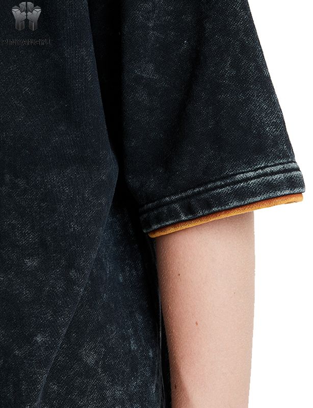 Distressed Wash and Patchwork Design Tee