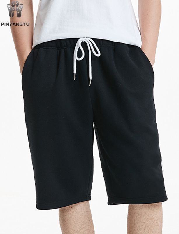 Black summer sports elastic custom shorts, loose and breathable