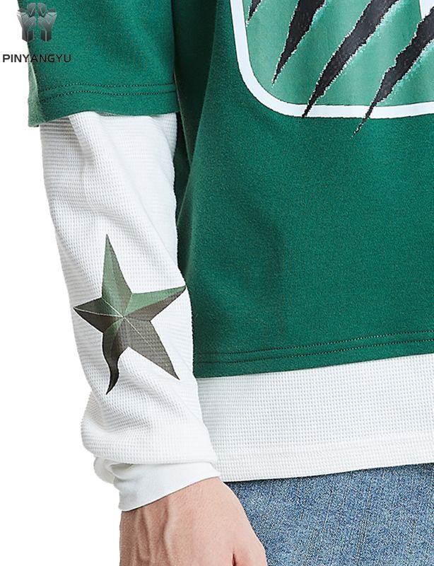 Sleeve Panel Pullover Sweatshirt - Contrast Mock Neck Unisex Top