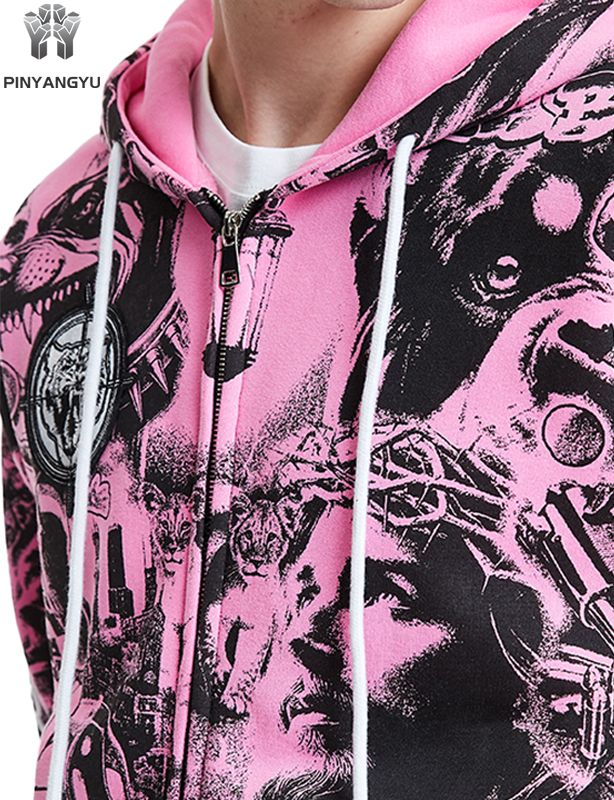 All Over Print Zip Up Hoodie - Custom Full Pattern Pullover