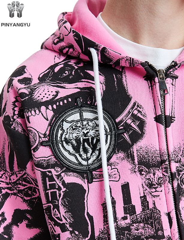 All Over Print Zip Up Hoodie - Custom Full Pattern Pullover