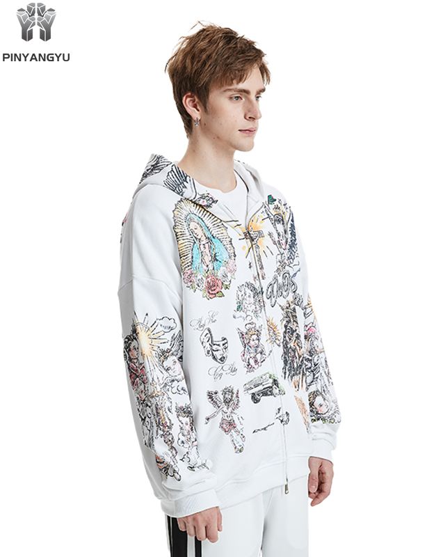 Screen Printed Zip Hoodie - Personalized Pullover with Your Design