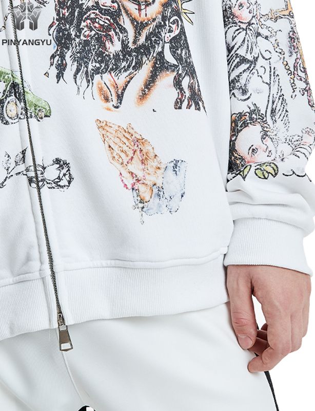 Screen Printed Zip Hoodie - Personalized Pullover with Your Design