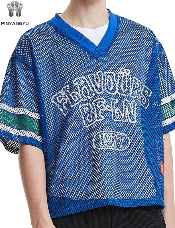 Custom Macro Mesh T-Shirt, Breathable Large Hole Mesh Tee for Sports & Summer