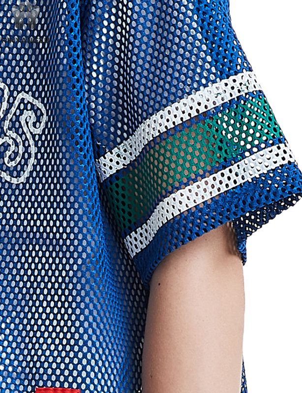 Custom Macro Mesh T-Shirt, Breathable Large Hole Mesh Tee for Sports & Summer