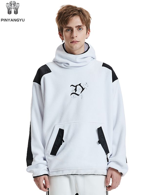 Custom Hoodie with High Neck and Unique Pocket Panels