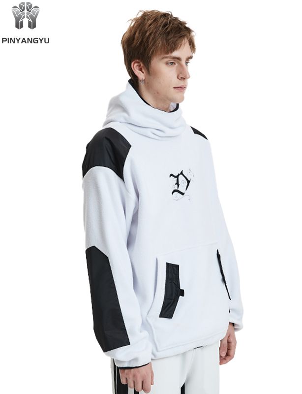 Custom Hoodie with High Neck and Unique Pocket Panels