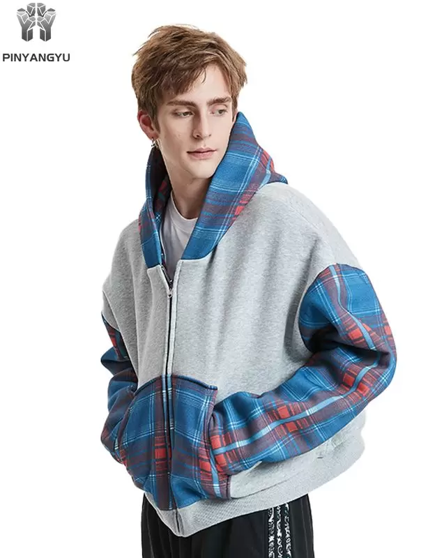 Artistic Print Zip Hoodie