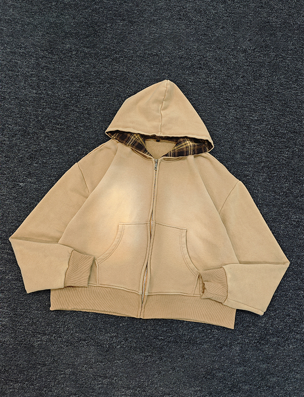 Custom Logo Fleece Embroidery Plain Cotton for Double Zip-Up Hoodie for Men Autumn Oversized Zipper Hoodies