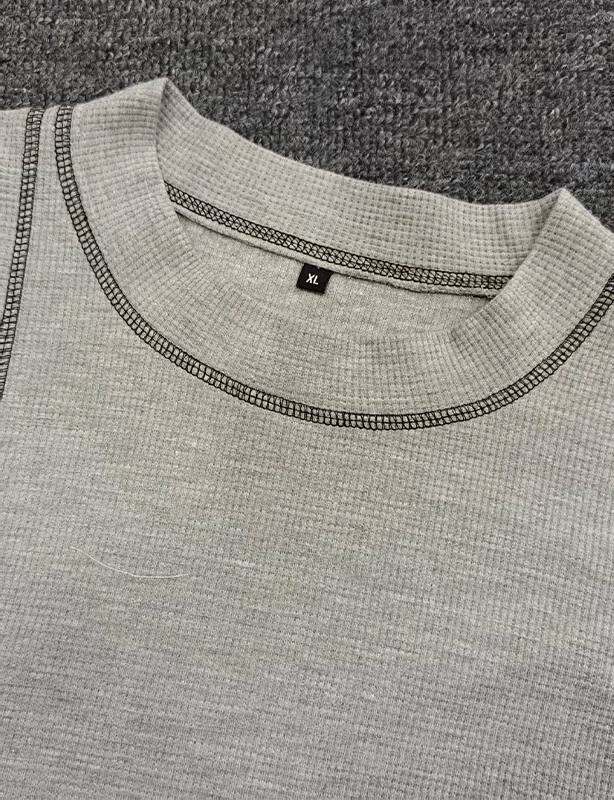 OEM Oversized Men's Waffle Knit Tee - Soft Breathable T-Shirt for Relaxed Daily Wear