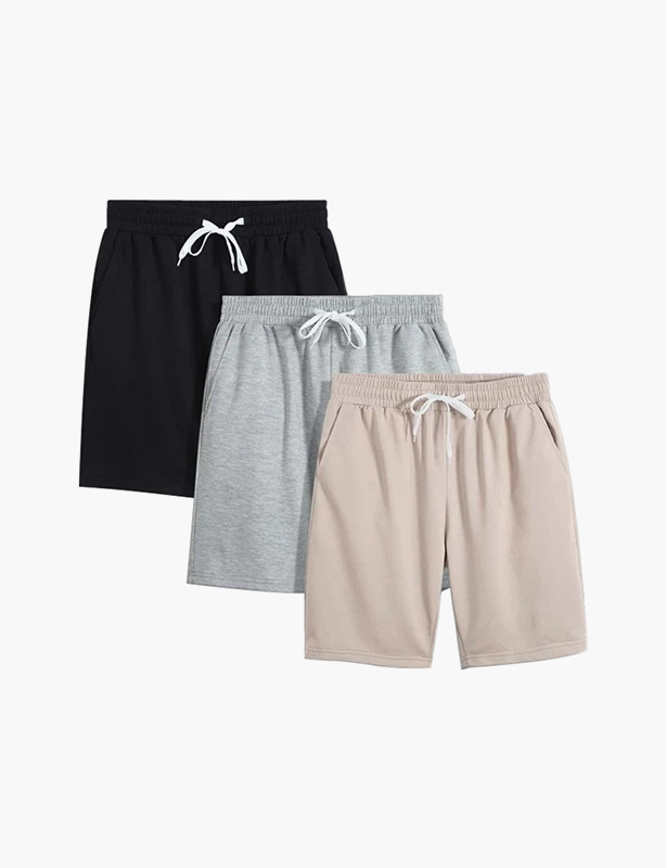 Custom Cotton Elastic Waist Shorts Personalized Logo Printed Casual Solid Color Jogger Shorts for Men Women