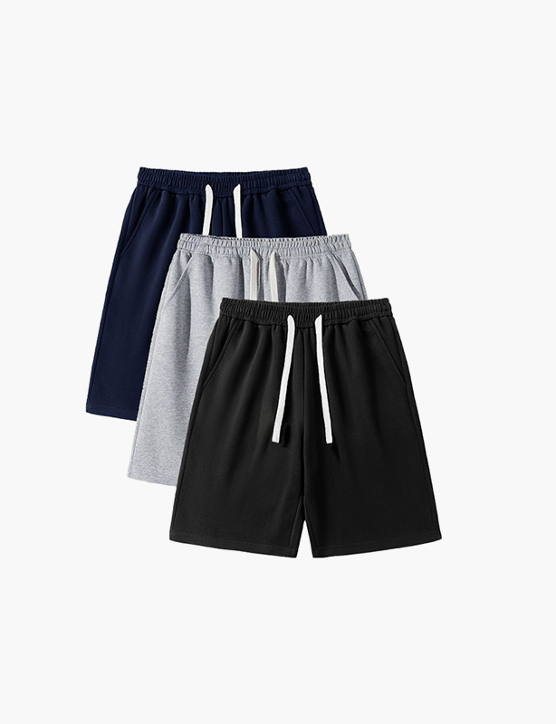 Custom Cotton Elastic Waist Shorts Personalized Logo Printed Casual Solid Color Jogger Shorts for Men Women
