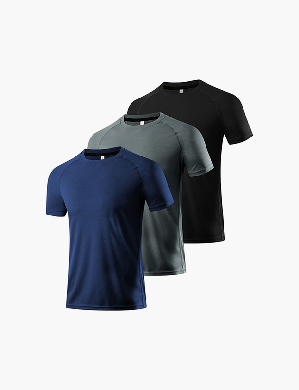 Custom Men's Breathable Sports Fabric T-Shirt Slim Fit Quick Dry Casual Athletic Custom Tee