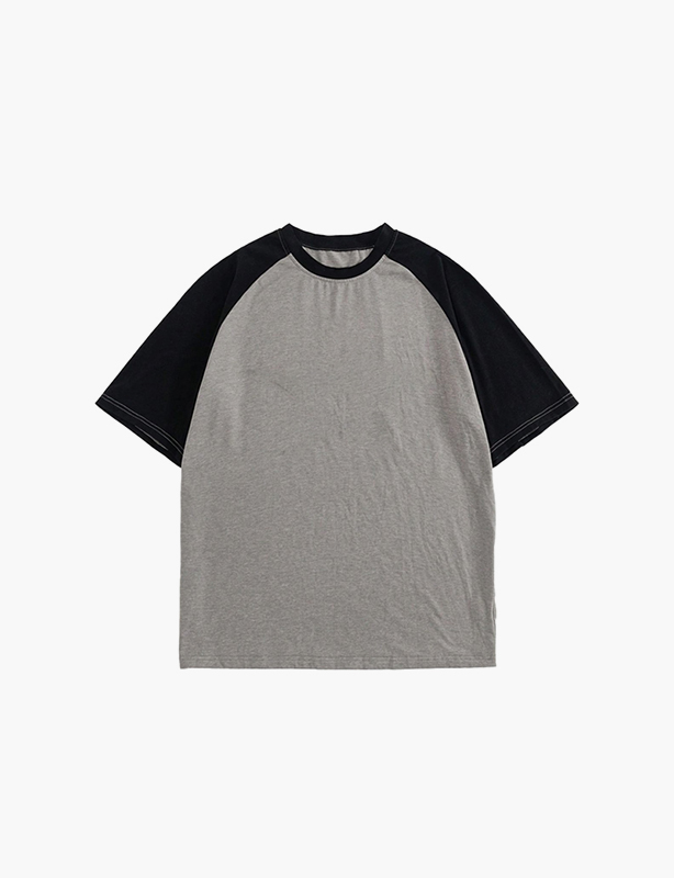 Custom Two-Tone Panel Splice 100% Cotton Men's T-Shirt Color Block Patchwork Casual Short Sleeve Tee