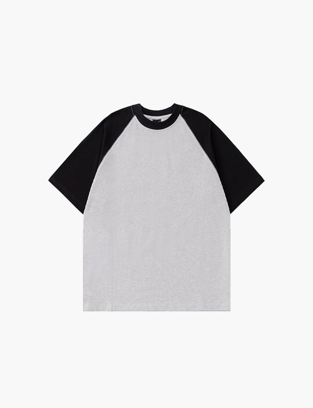 Custom Two-Tone Panel Splice 100% Cotton Men's T-Shirt Color Block Patchwork Casual Short Sleeve Tee
