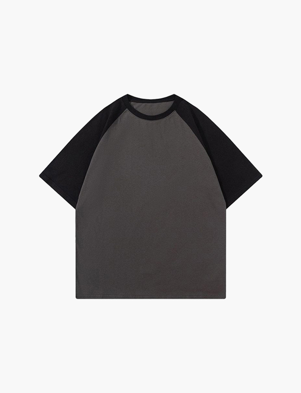 Custom Two-Tone Panel Splice 100% Cotton Men's T-Shirt Color Block Patchwork Casual Short Sleeve Tee