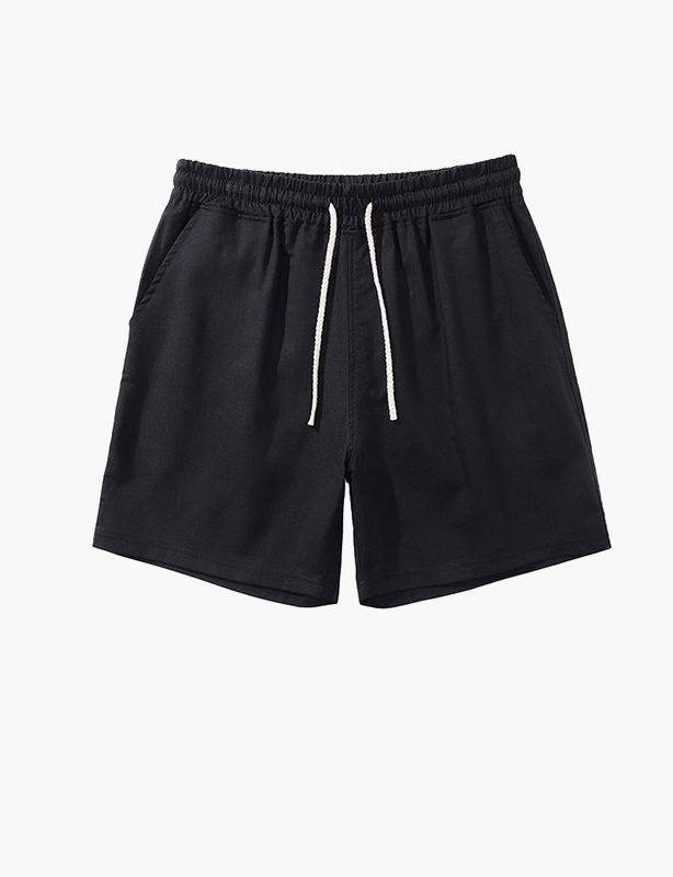Pure Cotton Elastic Waist Casual Shorts Breathable Solid Color Loose Fit Lounge Running Shorts for Men Women