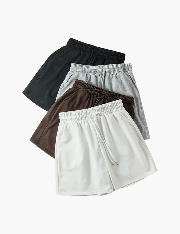 Pure Cotton Elastic Waist Casual Shorts Breathable Solid Color Loose Fit Lounge Running Shorts for Men Women