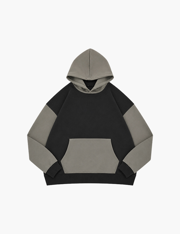 Contrast Sleeve Paneled Cotton Hoodie | Two-Tone Colorblock Pullover for Men