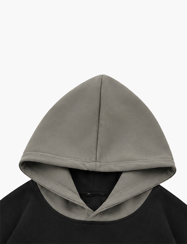 Contrast Sleeve Paneled Cotton Hoodie | Two-Tone Colorblock Pullover for Men