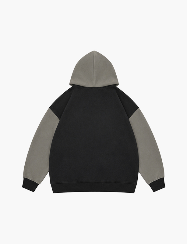 Contrast Sleeve Paneled Cotton Hoodie | Two-Tone Colorblock Pullover for Men