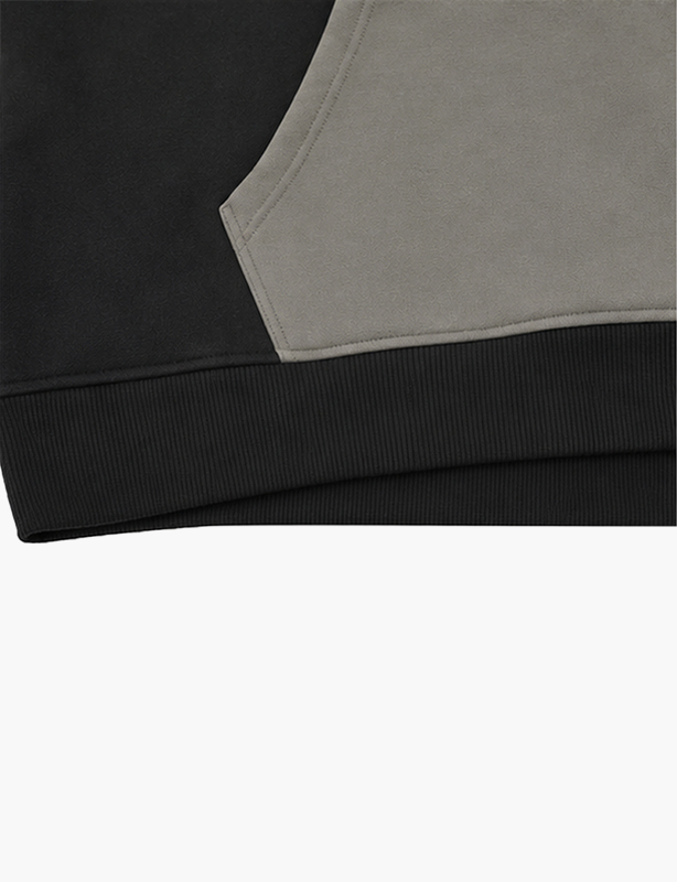 Contrast Sleeve Paneled Cotton Hoodie | Two-Tone Colorblock Pullover for Men