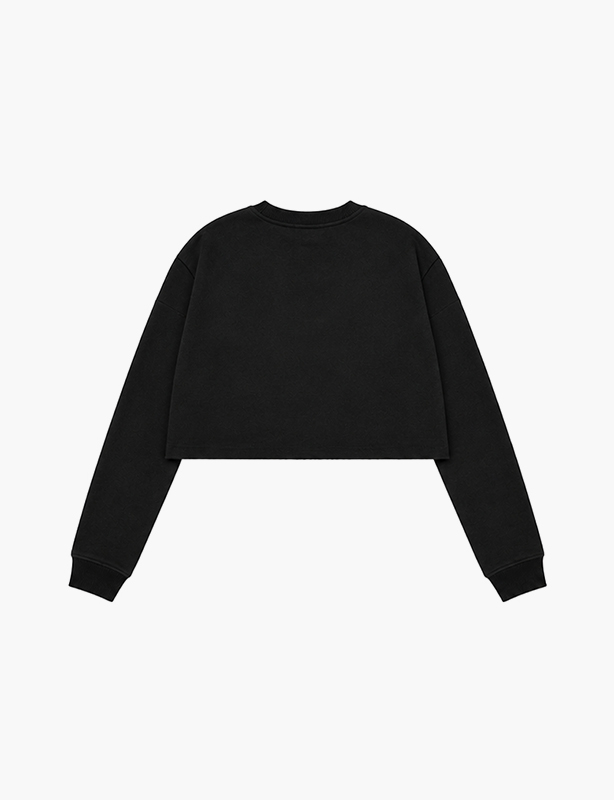 Cropped Custom Crewneck Sweatshirts &ndash; Trendy High-Hem Long-Sleeve Design In Premium Pure Cotton, Perfect For Layering Or Standalone Streetwear Style