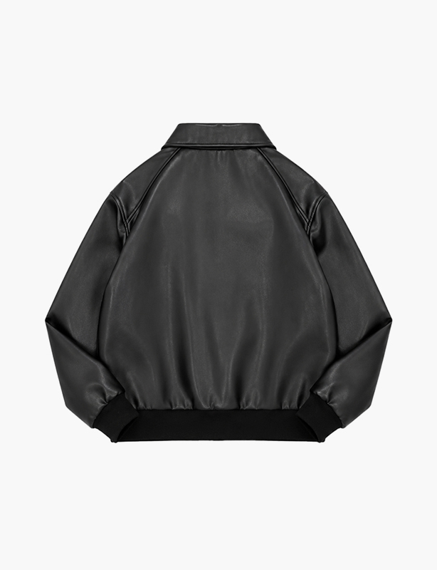Custom Leather Rhinestone zipper-Sweatshirt &ndash; Where Edge Meets Glamour