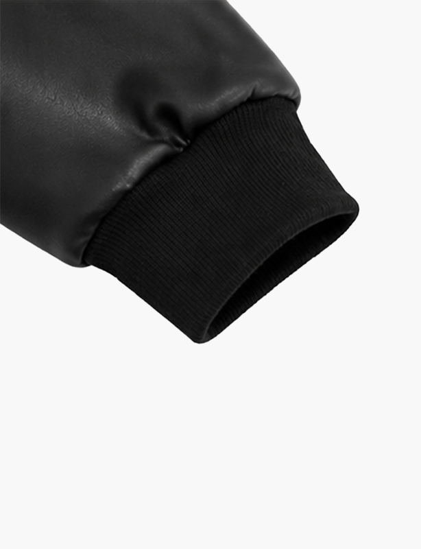 Custom Leather Rhinestone zipper-Sweatshirt &ndash; Where Edge Meets Glamour